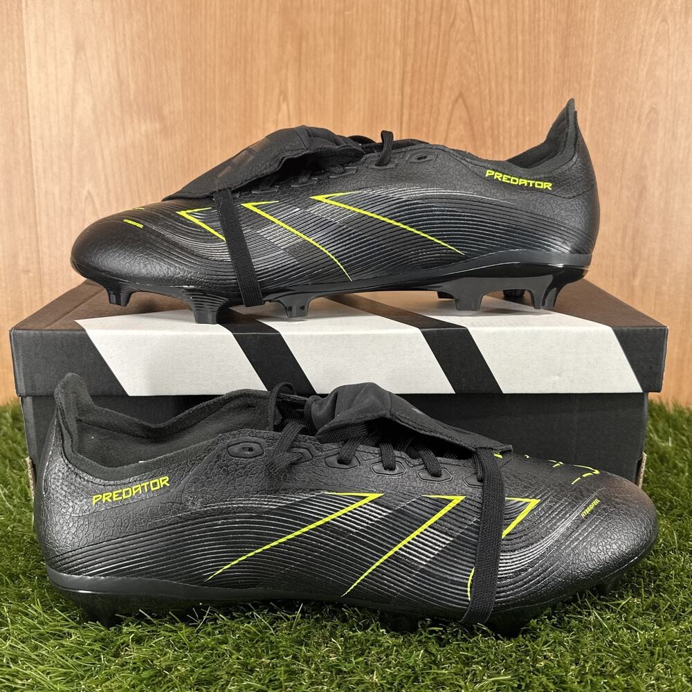 adidas Predator League Fold-Over Tongue FG MG Black Soccer JI1110 Men's Size 12